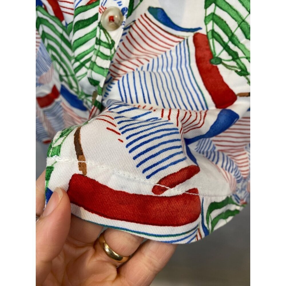 52 Conversations Anthropologie Button Front Umbrella Novelty Print Pencil Skirt - Picture 8 of 10